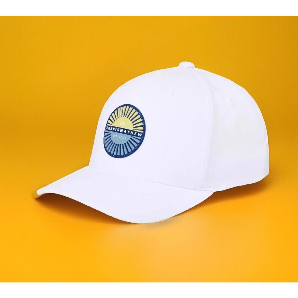 NWT Travis Mathew Men's Standard Touching Down Adjustable Snapback Cap Hat White